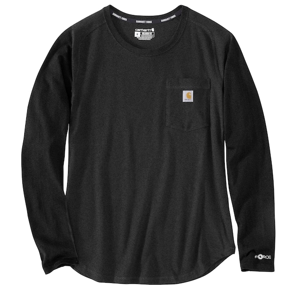 Carhartt Women's TK4617 W Force RlxdFit MW LS Pkt T S REG Long Sleeve Relaxed Carbon Heather TK4617-W / 105814-CRHSREG - main